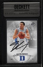 BAS 2013-14 SP Authentic Seth Curry #26 Seal of Authenticity Auto