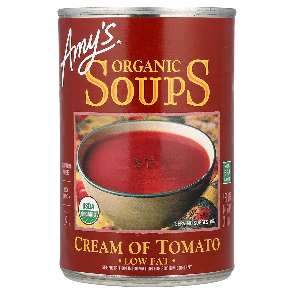 Organic Soups, Cream of Tomato, Low Fat, 14.5 oz (411 g)