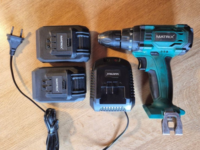 Akkuschrauber MATRIX + 20V Lithium Akku + Ladegerät, Bohrschrauber Bohrmaschine