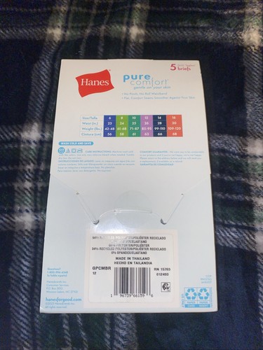 Hanes Girls SIZE 12 Pure Comfort Microfiber Briefs Panties 5 PACK Colors #21425 - Picture 2 of 3