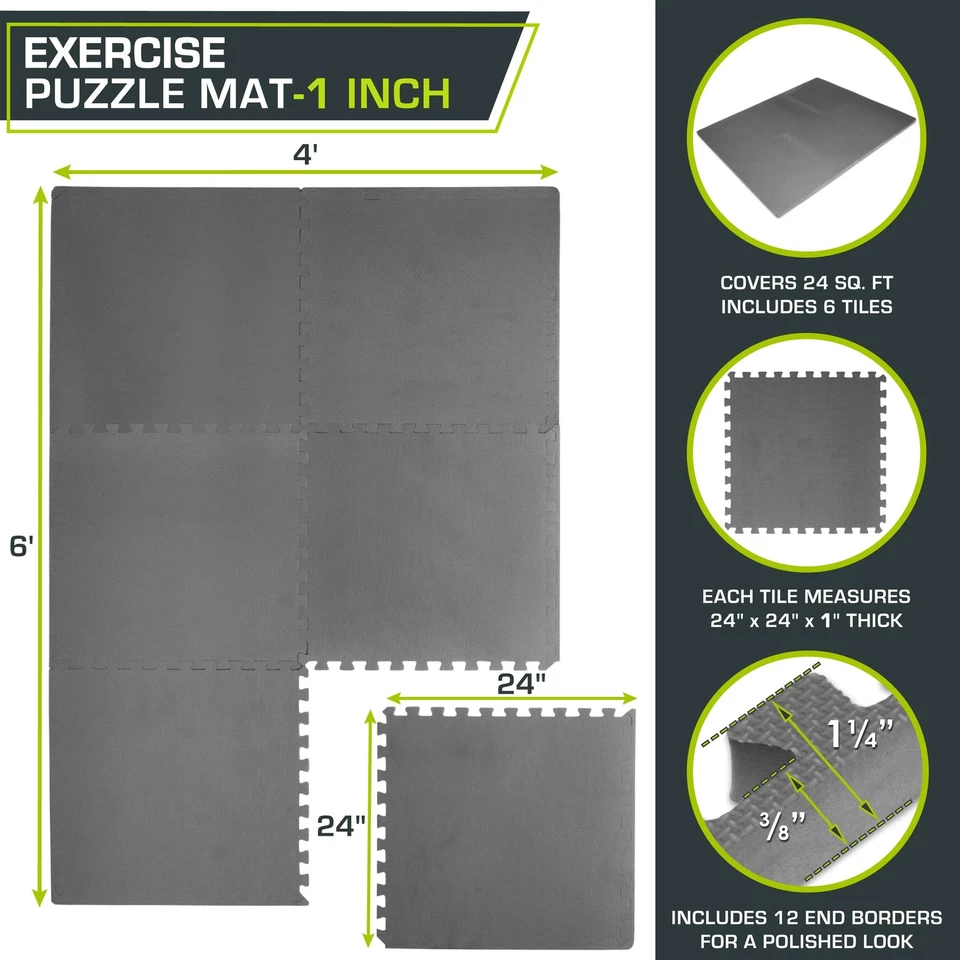 Extra Thick Puzzle Exercise Mat , EVA Foam Interlocking Tiles for Protective,... - Image 2 of 4