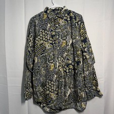 DANIEL CREMIEUX CLASSICS Button Down 100 Cotton Paisley Print Size LT