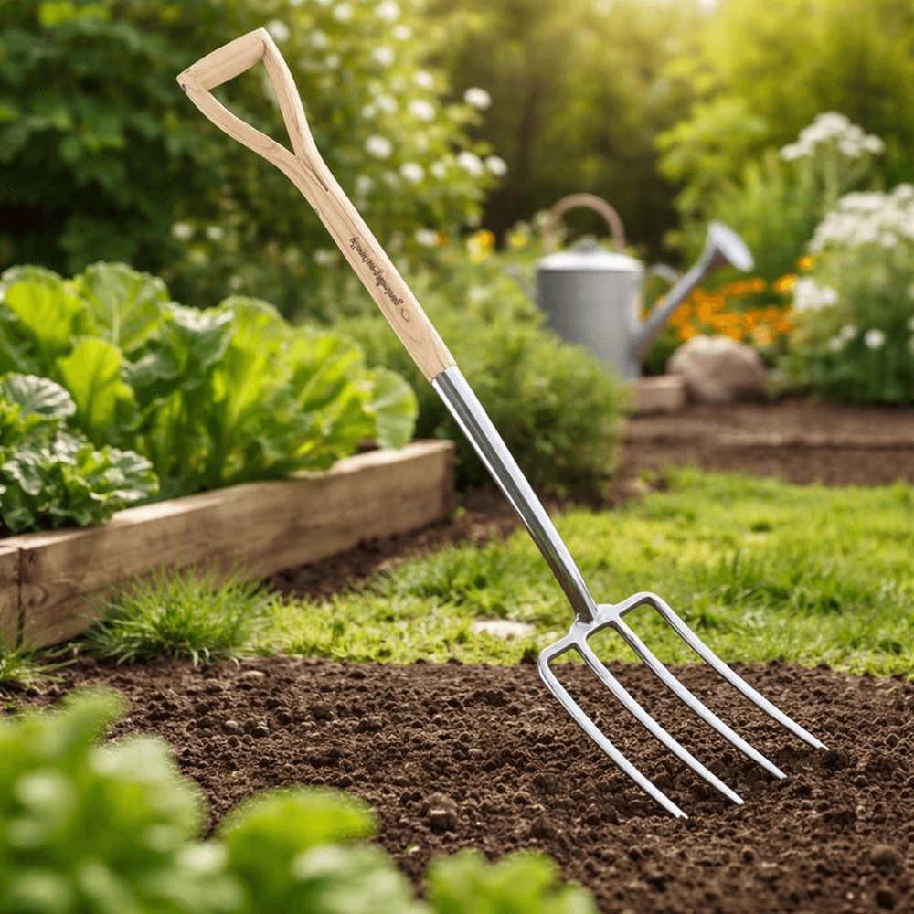 Garden Digging Fork 110cm Stainless Steel 4 Tine