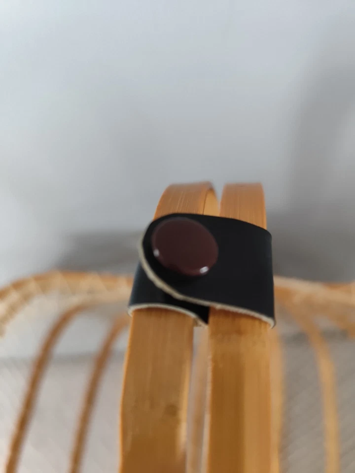 Panier Sac Bambou Vintage Japonais Pliable En Filet De Pêche Décoration TBE - Photo 2/4