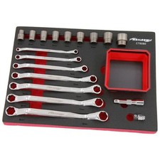 19pc Metric Offset Spanner Wrench Bolt Extractor Socket Set 6mm-32mm 6080