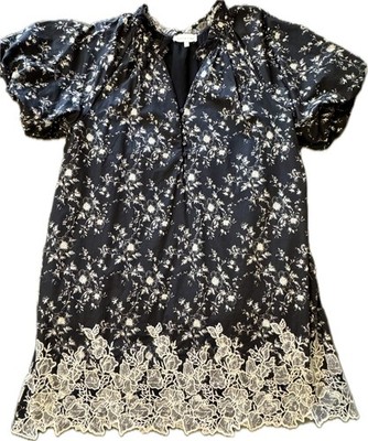 Entro Black floral mini dress, boutique brand, SZ Large