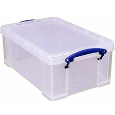 Really Useful Stackable 9 Litre A4 Sizes Office, Home Storage Boxes Clear Lidded
