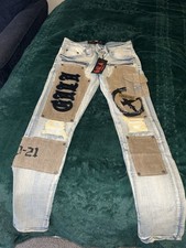 GALA Mens Light Wash Distressed Skinny Slim F...