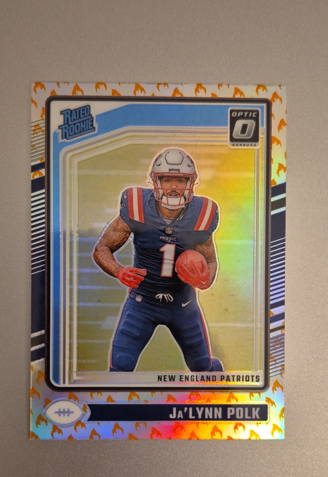 2024 Panini Donruss Optic - Rated Rookie Ja'Lynn Polk #240 Fire Prizm (RC)