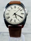 Vintage Timex Electric Watch Roman Numeral White Dial New Battery Working