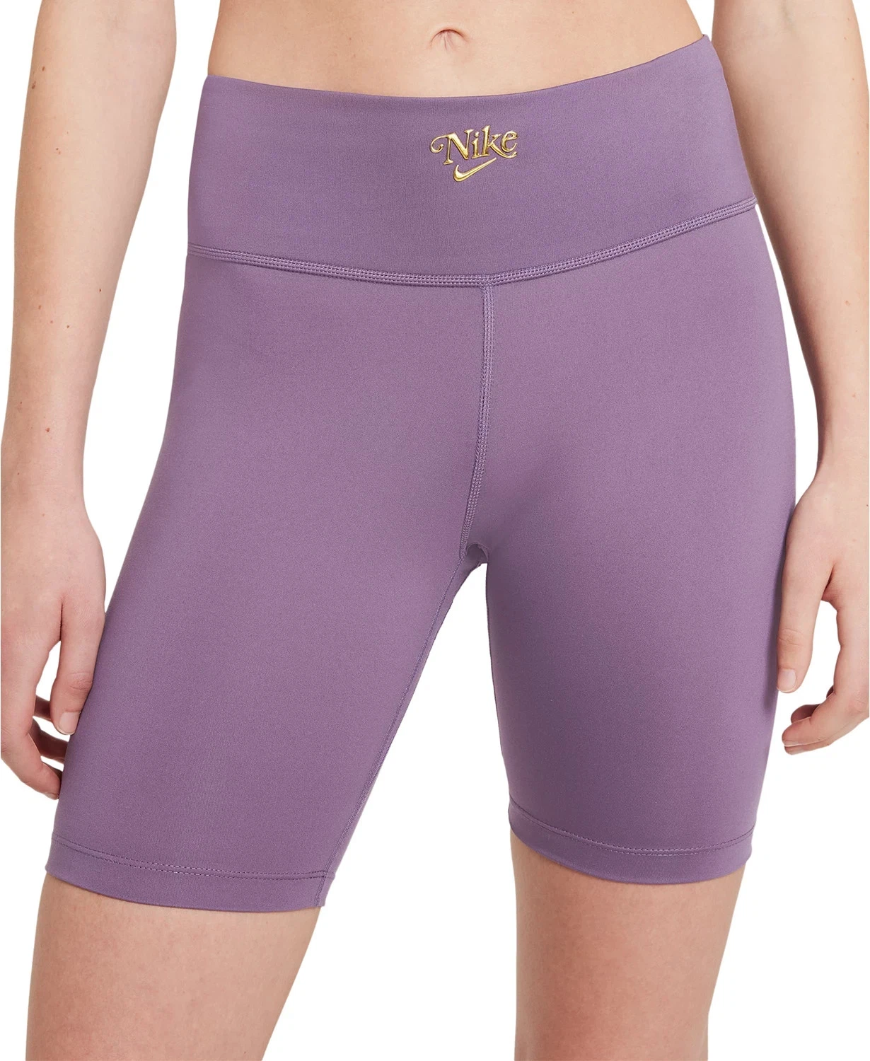 Nike Plus Size 1X Bike Shorts Womens One Femme 7" Ashen Slate Mid Rise Pockets