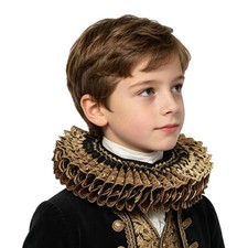 6-14Y Renaissance Ruffle Collar Elizabethan Ruff Collar Halloween Neck Ruff
