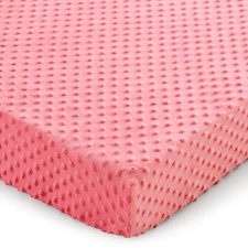 Baby Crib Sheets, 28 x 52 Inch Minky Dot Fitted Crib Mattress Sheet for Girls...