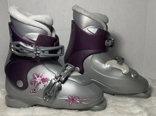 Salomon Girls Youth Ski Boots Size 20 Gray Pu...