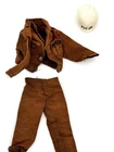 Vintage GI Joe Hasbro Brown Uniform Outfit Lot MP Helmet 12 Inch no Figure