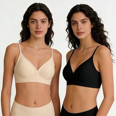 Sexy Cross Back Wireless Bra Seamless Soft Support Push Up Bralette Top