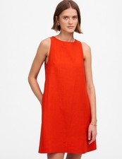 NWT Madewell Mini Shift Dress in Linen Bright Flame Red Orange sz XL Extra Large