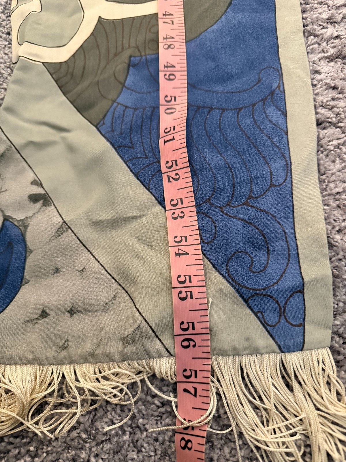 Fringed Rectangular Scarf Reversible Two Differen… - image 7