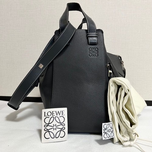LOEWE Hammock Shoulder Bag Small Charcoal Leather Items