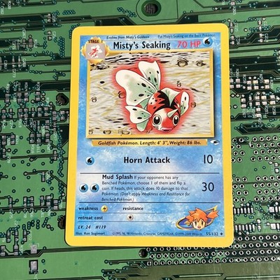 Misty's Seaking 55/132 Gym Heroes Uncommon Pokemon Card