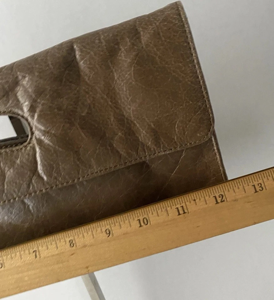 Hobo International Leather Handbag Clutch Bag Brown Boho Vintage READ - Image 3 of 4