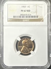 1957 Proof Lincoln Cent --NGC PF 67 RD