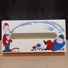 Vintage Ames Plastic Laurel And Hardy Tissue Box Cover 1972