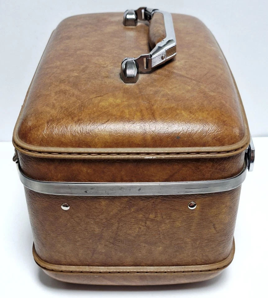 Bagagem vintage estojo rígido cosmético trem viagem acompanhante American Tourister - Imagem 4 de 4