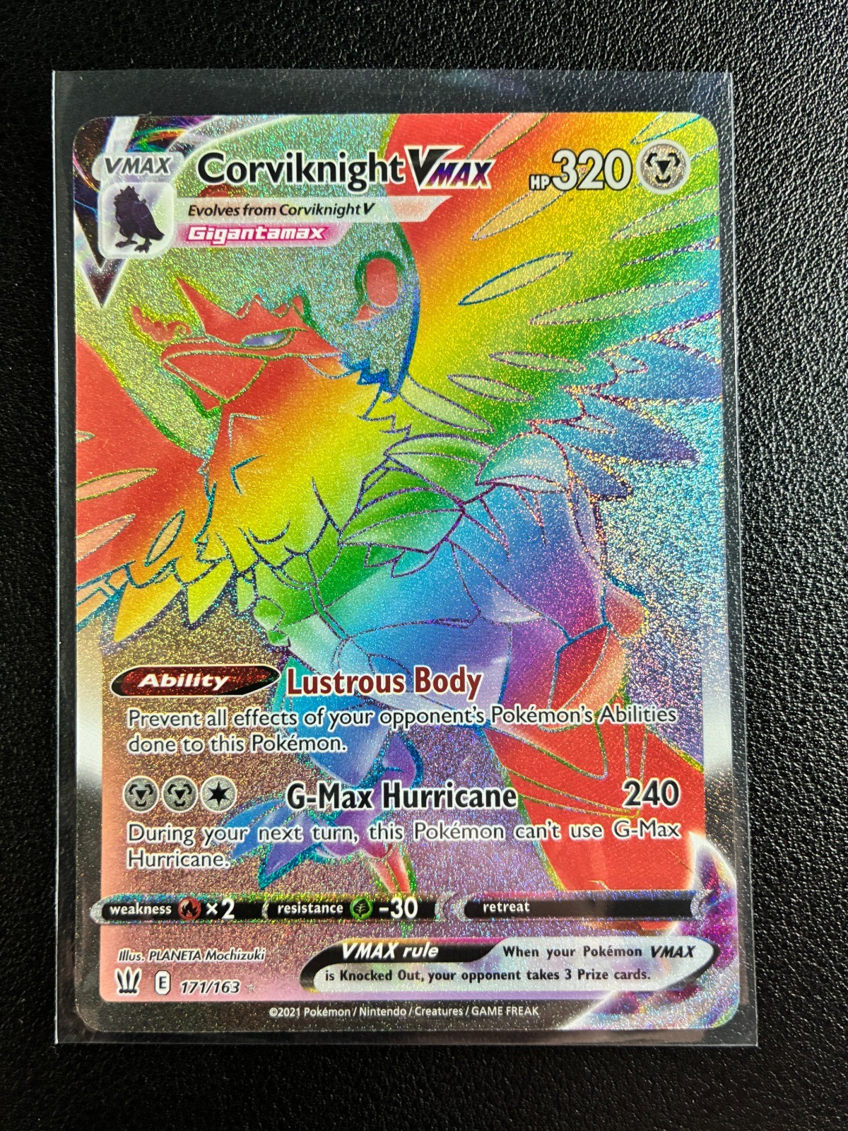 Corviknight VMAX (Secret) Holo Secret Rare SWSH05: Battle Styles 171/163 NM