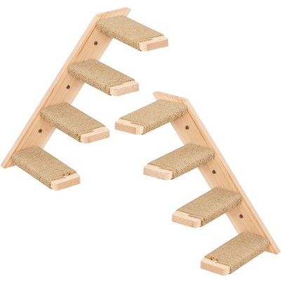 Cat Climbing Stair Shelf Wall Mounted Ladder 4 Steps 15 Pounds 2 PCS