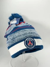 Paris Saint- Germain PSG Pom Beanie Hat- Blue/White/Red- Official Soccer Club