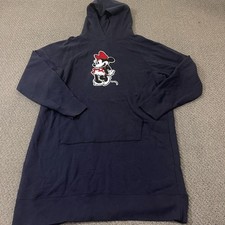 Disney Minnie Mouse by Uniqlo Hoodie Dress Womens Size Large L Blue Long Sleeve