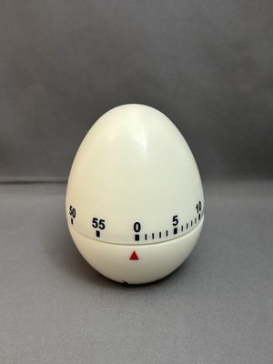 Vitage Mechanical White Egg Shaped Timer Tested & Works
