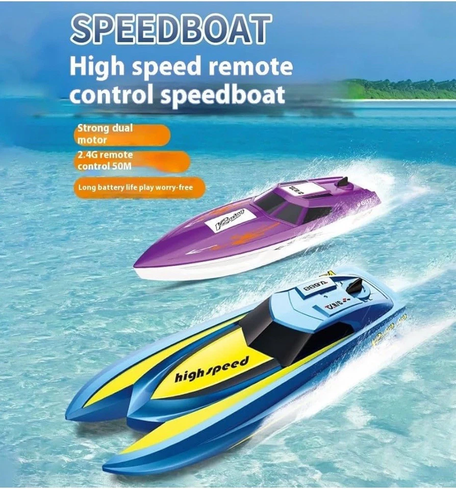 New! Unopened Box! RC Hydro Boat – 2.4GHz High-Speed Dual Motor Speedboat Model - Image 4 of 4