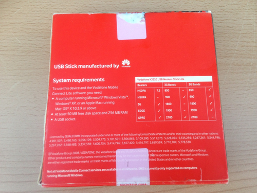 Vodafone 3G Mobile Broadband USB Modem Stick Lite K3520 SEALED - Picture 2 of 5
