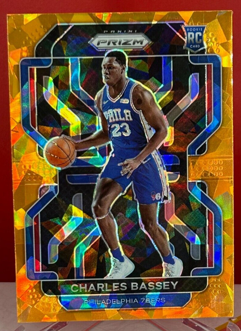 Charles Bassey Rookie RC 2021-22 Panini Prizm Orange Ice #304 Philadelphia 76ers