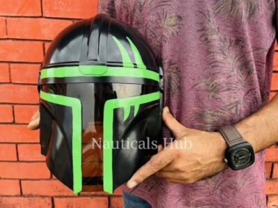 Handgefertigter Mandalorianer Helm | Strap Star Wars Mandalorian Helmet | Rol...