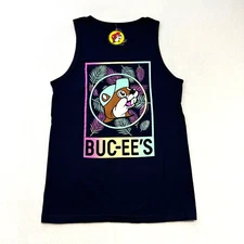 BUCCEEs Beaver Logo Women Sleeveless Pullover Tank T-Shirt S NWT Black BUC-CEE'S