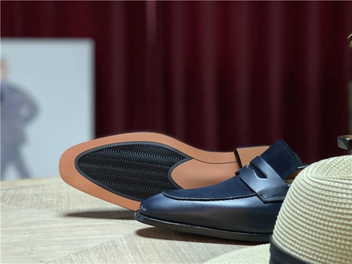 Spring Italian Style Loafer Slip on Business Formal Dress Men Real Leather Shoes - Picture 10 of 26