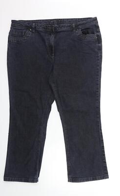Damen blau Baumwollmischung Bootcut Jeans Größe 10 L26