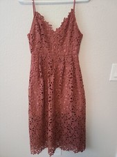 Astr The Label Dress.  S. Coral, Lace Overlay. Spaghetti strap, Wedding