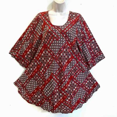 Sacred Threads Hippie Boho Festival Groovy Print Swing Flare Top 2221277 S/M