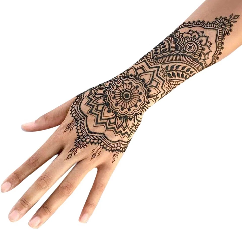 Golecha Dark Henna Mehandi Temporary Tattoo - Black - 10 Tubes - Image 4 of 4