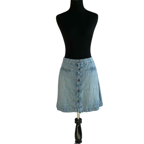 Joie Blue Buttoned Jean Mini Skirt Size 30