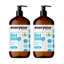 Everyone 3-in-1 Soap, Shampoo, Body Wash, & Bubble Bath, Unscented 32 oz Pack-2