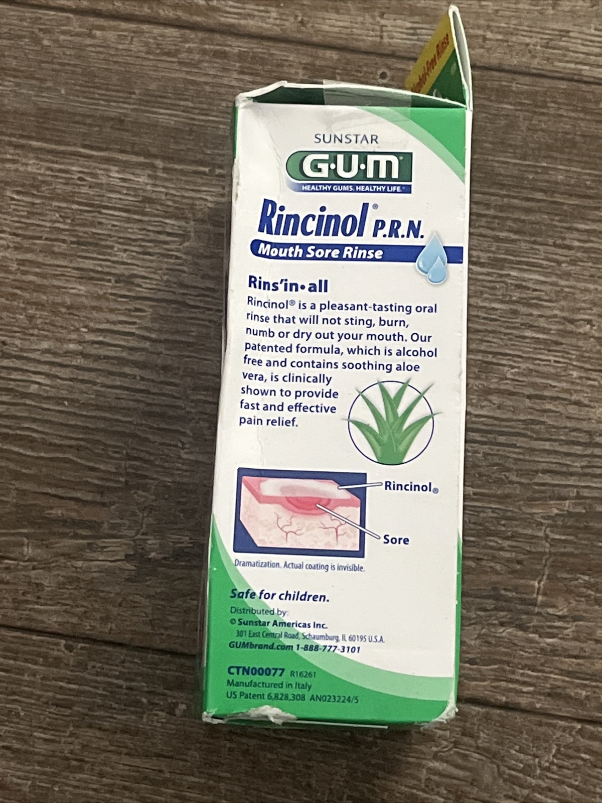 Gum Rincinol PRN Mouth Sore Rinse 4 Fl Oz Alcohol Free Exp. 08/2023