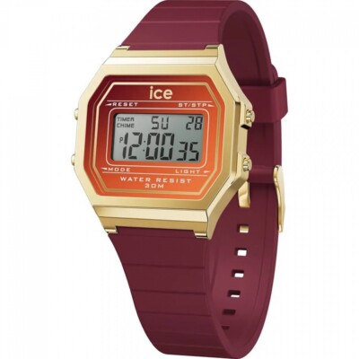 ICE WATCH Uhr 023312 ICE digit retro Metal Gold Rot Digitaluhr Armbanduhr 