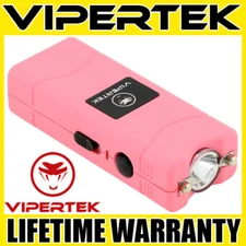 VIPERTEK Stun Gun Micro Mini PINK VTS-881 Rechargeable LED Flashlight