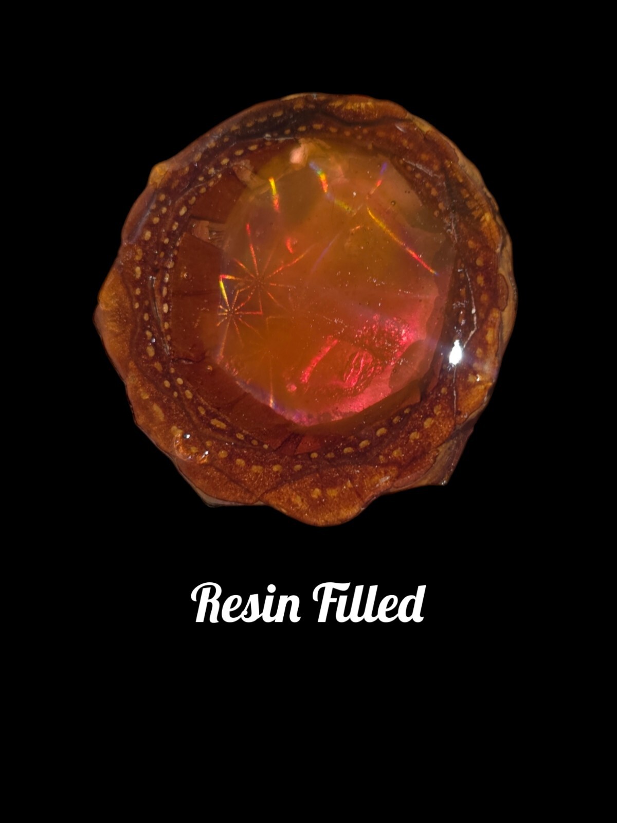 Knobcone Colorful Neon Resin Filled Slice Pendant