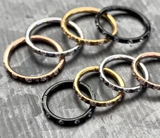 1pc Hinged Segment Ring CZ Gems & Pyramids Hoop Helix Daith 316L Surgical Steel